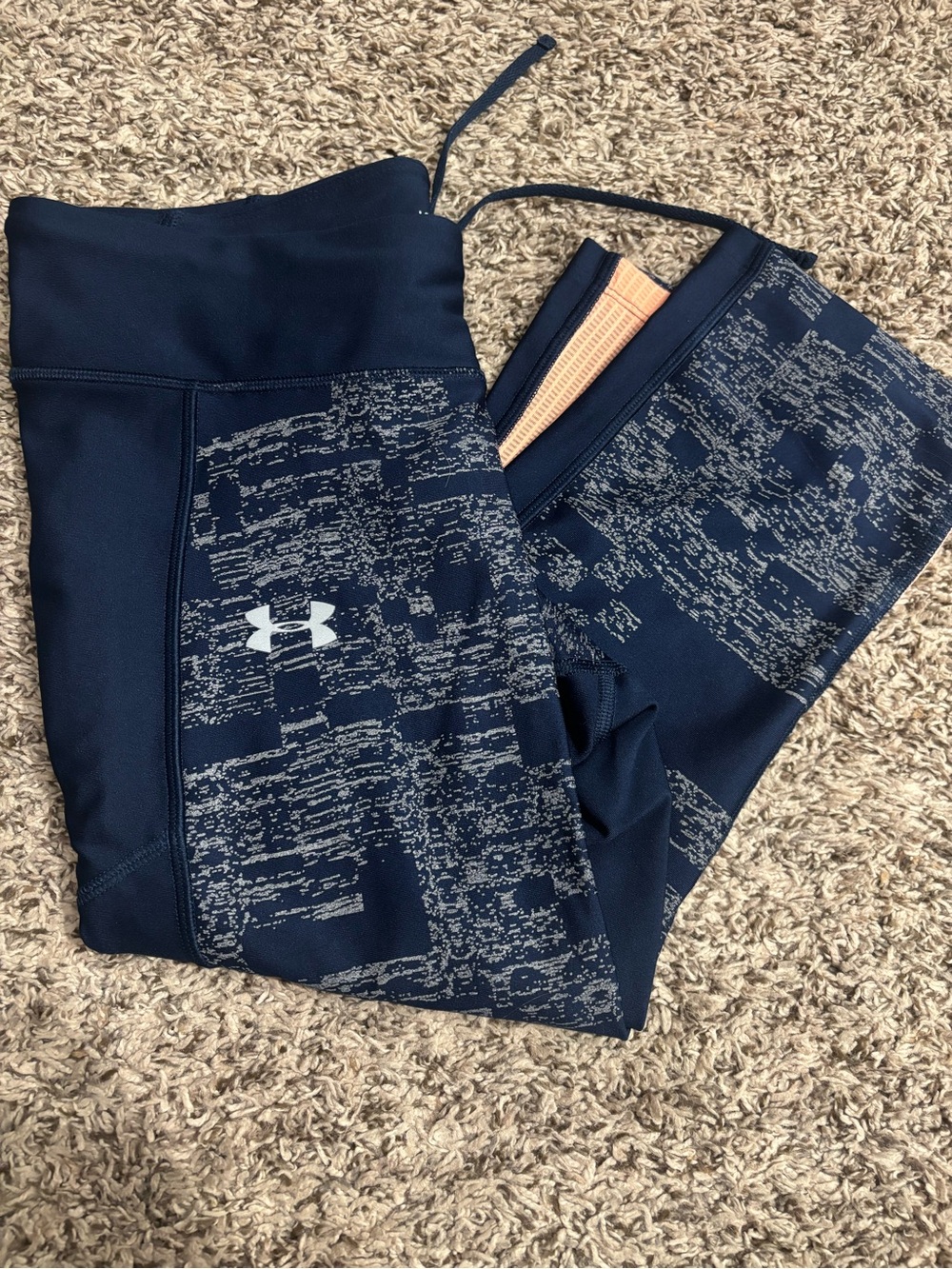 Under Armour Womens Navy Blue Athletic Leggings large